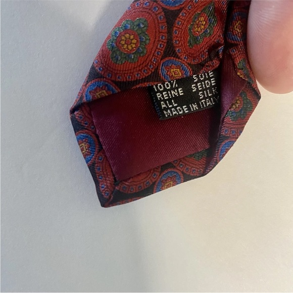 Vintage COACH Art Deco Red Silk Classic Tie, 3.5 x 60 Authentic Made in Italy - Picture 4 of 6